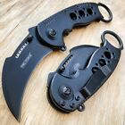 Black Karambit Spring Pocket Knife Tactical Open Folding Claw Assisted Blade New