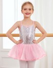 Zaclotre Little Girls Sequin Sparkly Tutu Dress Pastel Pink Size 6-7 Years