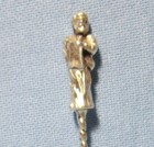 Antique 3-d Figural Twisted Handle Sterling Silver Souvenir Spoon