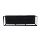 Homepop Faux Leather Button Tufted Decorative Bench With Metal Base  Brown