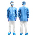 10-50pcs Disposable Sms Lab Jackets Lab Coats 45gsm W pockets M