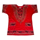 Lapogee  Tunic Women Dashiki Sz Medium Red Green Multicolored Print African