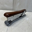 Vintage Aceliner 502 Ace Bakelite Stapler Usa 7 5  Faux Woodgrain Art Deco-ish
