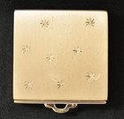 Vintage K k Sterling Square Silver Compact Square Dual Mirrors Original Puff Usa