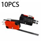 10pcs Limit Micro Switch Long Straight Hinge Lever Type Spdt 15a V-153-1c25