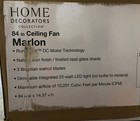 Home Decorators Marlon 84in led Natural Iron Ceiling Fan Brazilian Walnut Blades