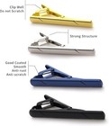 4pcs Mens Stainless Steel Tie Clip Necktie Bar Clasp Clamp Pin Gold Black Silver