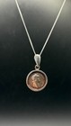 Ancient Roman Silver Denarius Coin In Sterling Silver Pendant With Chain 