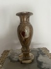 Vintage Onyx Vase Green Stone Handcrafted 8 