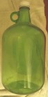 Large Vintage Green Glass 3 Liters Bottle With Handle N Lid