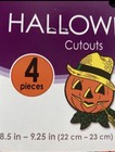 Vintage Halloween Retro Beistle 4 Ct Cutouts 8 5  - 9   pumpkin witch  Cat      