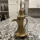         vintage  Dallah  Brass Tea   Coffee Pot  India  Middle Eastern  Nice Patina