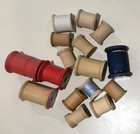 Lot Of 16 Antique Vintage Wooden Thread Spools