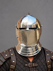 Medieval Helm Knight Close Helmet  Polished Steel Armor