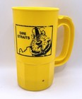 Rare Vintage Dire Straits Plastic Yellow Super Mug  Brothers In Arms Artwork 