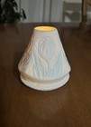 White Bisque Lithopane Tulip Floral Fairy Lamp