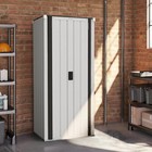 Outdoor Storage Cabinet W  Adjustable Shelves Lockable Metal Garden Storage Shed