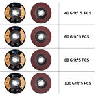 20x Flap Disc 4 5  4-1 2 40 60 80 120 Grit Grinder Sanding Grinding Wheels 115mm