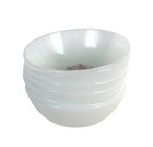 6 Vintage Fire King Oven Ware Fleurette Pink Flower Berry Bowls 4 5 X 1 5 