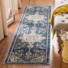 Medallion Blue 2 X 20 Ft Non Slip Long Runner Rug For Hallway Kitchen Clearance