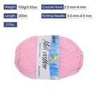 Cotton Yarn soft Knitting Yarn -3 Skeins 3  218yards 3  3 53oz light Pink