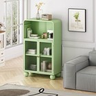 45 28 h Storage Cabinet Freestanding Display Storage With Glass Door And Shelves
