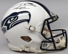 Wilson  Russell Seahawks Flat Matte White - Beckett Signed Full Size Helmet 735