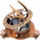Vintage Brass Compass Antique Marine Sundial Compass Fully Functional Handmade