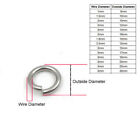 304 Stainless Steel Open Jump Rings 6mm 10mm 12mm 15mm 17mm 18mm 20mm 25mm 30mm