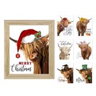 Highland Cow Christmas Wall Art  Cow Pictures Farmhouse Wall Decor 10 x12  Cow