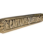 Brass Ship Door Plaque Captains Quarters Sign Maritime Nautical Home Wall Decor
