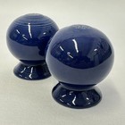 Fiesta Ware Cobalt Blue Ball Salt   Pepper Shakers Set Vintage Homer Laughlin