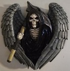 Grim Reaper Scythe Wings Skull Skelelton Robe Death Overseer Wall Hanging