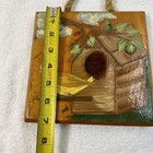Vintage Original Bird   Bird House Painting Scrap Wood Decor Amatuer