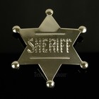 Sheriff Star Badge Wild West Gold Color Polished Shiny Finish Made In Usa