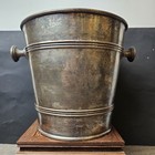 Vintage French Stamped Champagne Wine Bucket  Silver Plated Ice Cooler Handles