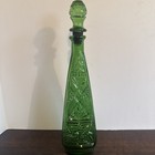 Vintage Empoli Rossini Triangular Genie Bottle Decanter Green Mcm 15    Italy 