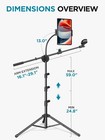 Mic Stand  6 In 1 Microphone Stand Floor With Tablet Phone Holder Height Adju   
