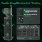40-150 Gallon Internal Aquarium Filter  4-in-1 Submersible Power Fish Tank Filte