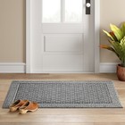 2 6 x3 10  Washable Geometric Border Tufted Accent Rug Radiant Gray - Threshold