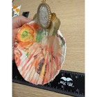 Handmade Decoupage Scallop Shell Trinket Tray Cameo Gold Tone Accent 4 5 
