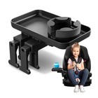 New In Box Black Universal Travel Tray Cup Holder Adjustable Multi-use 