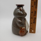Japanese Tanuki Raccoon Dog Sake Bottle - 5  Stoneware Animal Statue Figure Vase