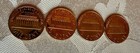 Lot Of 4   Lincoln Memorial Penny 1974s  1975s  1976s  1977s Bu   Rd  Bronze