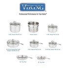 Viking 13-piece Tri-ply Stainless Steel Cookware Set With Glass Lids New