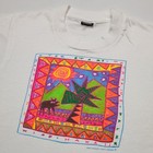 Vintage 90s Great Hawaiian Tshirt Neon Tribal Kids 6-8y Single Stitch Souvenir T