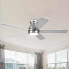 Yuhao Hoppas 52 In  Brushed Nickel Flush Mount Ceiling Fan W  Led Light   Remote