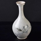 Flower Vase Korean Art Joseon Dynasty Goryeo White Porcelain Blue White