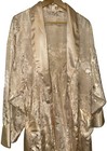 Victoria   s Secret Gold Label Vtg 90s Satin Lace Ivory Robe Chemise 2 Piece Set 