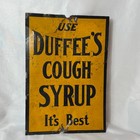 Antique Duffee   s Cough Syrup Tin Embossed Sign It s Best